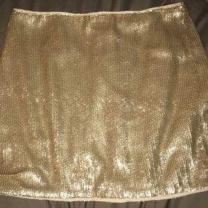 Gold sequin skirt